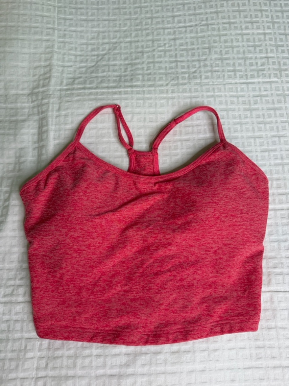 Bombshell Sportswear Pink Heather Racerback Crop Sports Bra